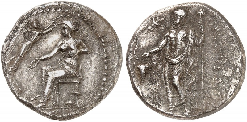 GRIECHISCHE MÜNZEN. KILIKIEN. - Nagidos. 
Stater, 375-365 v. Chr. Sitzende Aphr...