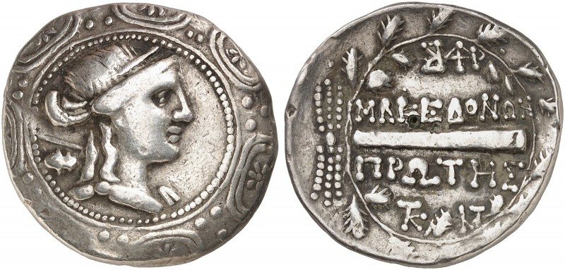 RÖMISCHE PROVINZIALMÜNZEN. MAKEDONIEN. - Anonym. 
Tetradrachme, 158-150 v. Chr....