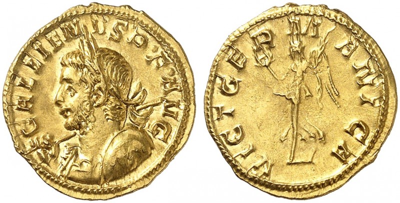 RÖMISCHE MÜNZEN. RÖMISCHE KAISERZEIT. Gallienus, 253 - 268. 
Goldquinar oder re...