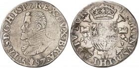 EUROPA. BELGIEN. - BRABANT. Philipp II. von Spanien, 1555-1598. 
1/2 Écu Philippe 1587, Antwerpen.
Delm. 53 ss