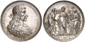 EUROPA. ENGLAND. William and Mary, 1688-1694. 
Silbermedaille 1689 (von P. H. Müller, 49,7 mm), auf den Toleranzedikt. Brustbild von William / Britan...