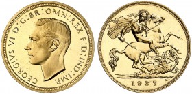 EUROPA. ENGLAND. George VI., 1936-1952. 
1/2 Sovereign 1937.
Friedb. 412, S. 4077, Schlumb. 657 Gold PP