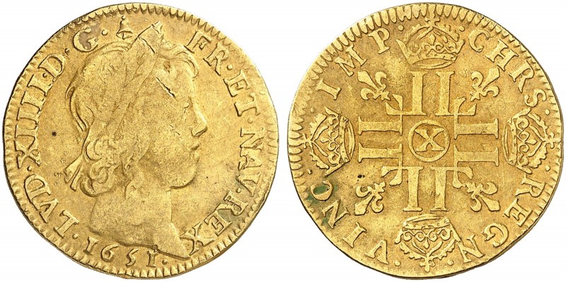 EUROPA. FRANKREICH. - Königreich. Louis XIV., 1643-1715. 
Louis d'or à la mèche...