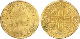 EUROPA. FRANKREICH. - Königreich. Louis XIV., 1643-1715. 
Louis d'or à la mèche longue 1651, X - Amiens.
Friedb. 418, Dupl. 1422, Gad. 245 Gold kl. ...
