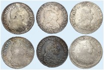 EUROPA. FRANKREICH. - Königreich. Louis XIV., 1643-1715. 
Lot von 6 Stück: 1/2 Écu aux 8 L 1690, D - Lyon, 1691, B - Rouen, 1/2 Ècu aux palmes 1693, ...