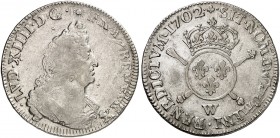 EUROPA. FRANKREICH. - Königreich. Louis XIV., 1643-1715. 
1/2 Écu aux insignes 1702, W - Lille.
Dupl. 1534 A, Gad. 189a ss