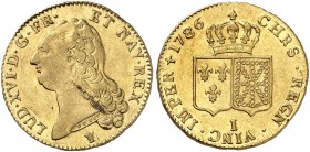EUROPA. FRANKREICH. - Königreich. Louis XVI., 1774-1792. 
Doppelter Louis d'or à la tête nue 1786, I - Limoges.
Friedb. 474, Dupl. 1706, Gad. 363 Go...