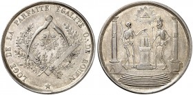 EUROPA. FRANKREICH. - Königreich. Louis XVIII., Second Gouvernement Royal, 1815-1824. 
Silbermedaille o. J. (unsigniert, 32,6 mm) der Freimaurer Loge...