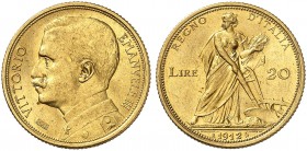 EUROPA. ITALIEN. - Königreich. Victor Emanuel III., 1900-1946. 
20 Lire 1912, Rom.
Friedb. 28, Pagani 667, Schlumb. 96 Gold vz
