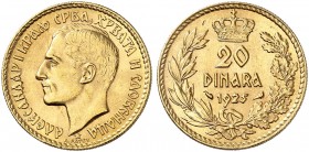 EUROPA. JUGOSLAWIEN. Alexander I., 1921-1934. 
20 Dinara 1925, Paris.
Friedb. 3, Schlumb. 1 Gold vz