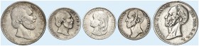 EUROPA. NIEDERLANDE. - Königreich. Lot. 
Lot von 160 Stück: Diverse Münzen, 1/2 Cent 1832 - 10 Gulden 1970, u. a. 1 Gulden 1846, 1847, 1863, 1897, 19...