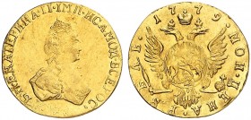 EUROPA. RUSSLAND. Katharina II., "die Große", 1762-1796. 
Rubel 1779, St. Petersburg.
Friedb. 135, Uzd. 4088, Bitkin 115 Gold vz