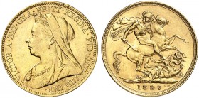 ÜBRIGES AUSLAND. AUSTRALIEN. Victoria, 1837-1901. 
Sovereign 1897, Sydney.
Friedb. 23, S. 3877, Schlumb. 434 Gold vz