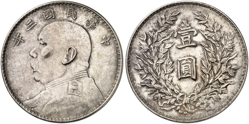 ÜBRIGES AUSLAND. CHINA. - Volksrepublik seit 1911. 
1 Dollar Jahr 3 = 1914, Tri...