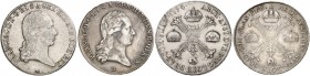 Franz II. (I.), 1792-1835. 
Lot von 2 Stück: Kronentaler 1794, Mailand, 1795, Günzburg.
Dav. 1180, Voglh. 307, Her. 489, 484 ss