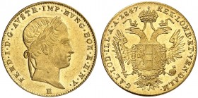 Ferdinand I., 1835-1848. 
Ein drittes Exemplar.
Gold min. Randverprägung, vz - St / St