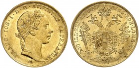 Franz Joseph I., 1848-1916. 
Ein drittes Exemplar.
Gold kl. Rdf., vz