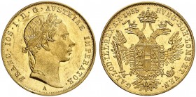 Franz Joseph I., 1848-1916. 
Ein sechstes Exemplar.
Gold vz / vz - St