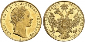 Franz Joseph I., 1848-1916. 
Ein zweites Exemplar.
Gold min. Kr., vz / St