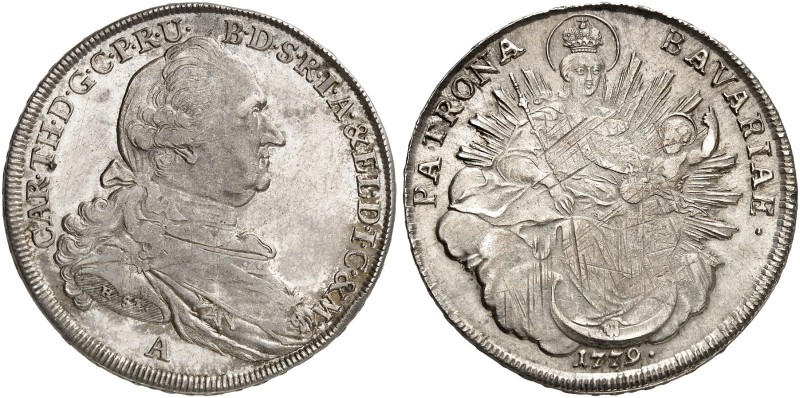 BAYERN. Karl Theodor, 1777-1799. 
Konventions-Madonnentaler 1779, Amberg, Münzm...