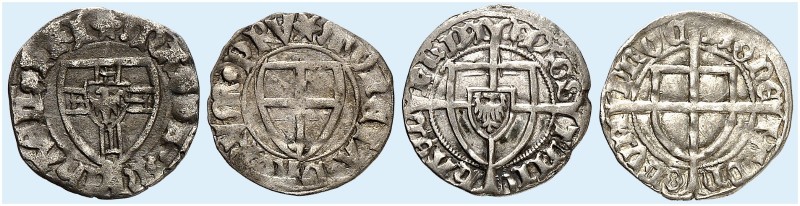 DEUTSCHER ORDEN. Winrich von Kniprode, 1351-1382. 
Lot von 9 Stück: Vierchen (2...