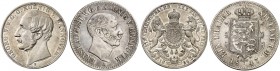 HANNOVER. Ernst August, 1837-1851. 
Lot von 2 Stück: Taler 1847 A, Georg V., Vereinstaler 1866 B.
Thun 164, 174, AKS 105, 144, J. 69, 96 ss, vz