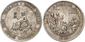 KÖLN. - Erzbistum. Sedisvakanz 1761. 
Silbermedaille 1761 (von E. Gervais, 47 mm), auf den Tod von Clemens August und die Sedisva­kanz. Petrus auf Wo...