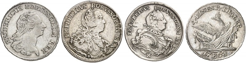 PREUSSEN. Friedrich II., "der Große", 1740-1786. 
Lot von 3 Stück: 1/4 Taler 17...