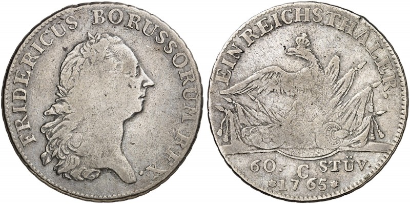 PREUSSEN. Friedrich II., "der Große", 1740-1786. 
Taler zu 60 Stüber 1765, Klev...