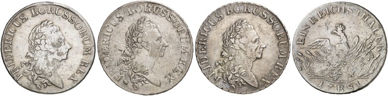 PREUSSEN. Friedrich II., "der Große", 1740-1786. 
Lot von 3 Stück: Taler 1781, ...