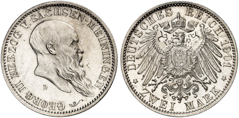 Silbermünzen der Deutschen Länder und Hansestädte. SACHSEN - MEININGEN. Georg II...