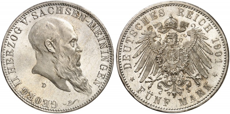 Silbermünzen der Deutschen Länder und Hansestädte. SACHSEN - MEININGEN. Georg II...