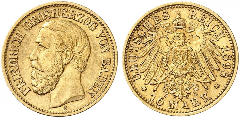 Goldmünzen der Deutschen Länder und Hansestädte. BADEN. Friedrich I., 1852-1907....