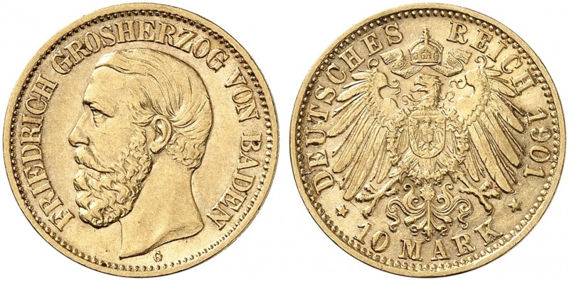 Goldmünzen der Deutschen Länder und Hansestädte. BADEN. Friedrich I., 1852-1907....