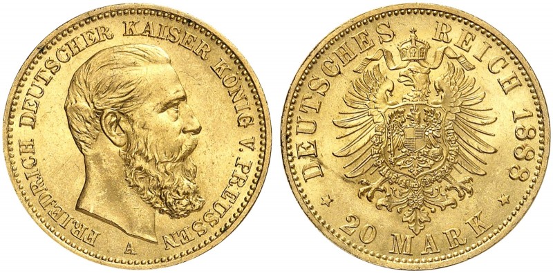 Goldmünzen der Deutschen Länder und Hansestädte. PREUSSEN. Friedrich III., 1888....