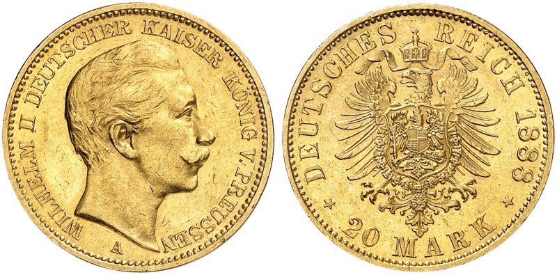 Goldmünzen der Deutschen Länder und Hansestädte. PREUSSEN. Wilhelm II., 1888-191...