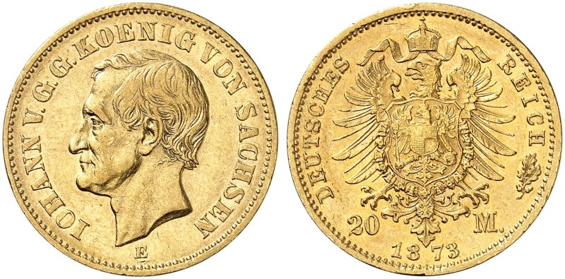 Goldmünzen der Deutschen Länder und Hansestädte. SACHSEN. Johann, 1854-1873. J. ...