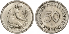 Bank Deutscher Länder. J. 379, EPA 5 
50 Pfennig 1950 G.
St