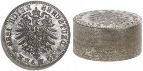 PRÄGESTEMPEL. Matrizen aus Eisen für Reichsgoldmünzen. 
Prägestempel der Wertseite für 10 Mark 1888.
vz