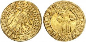Goldgulden o. J. (ab 1429).
Friedb. 1801, Kellner 2, Slg. Erl. 59 Gold ss