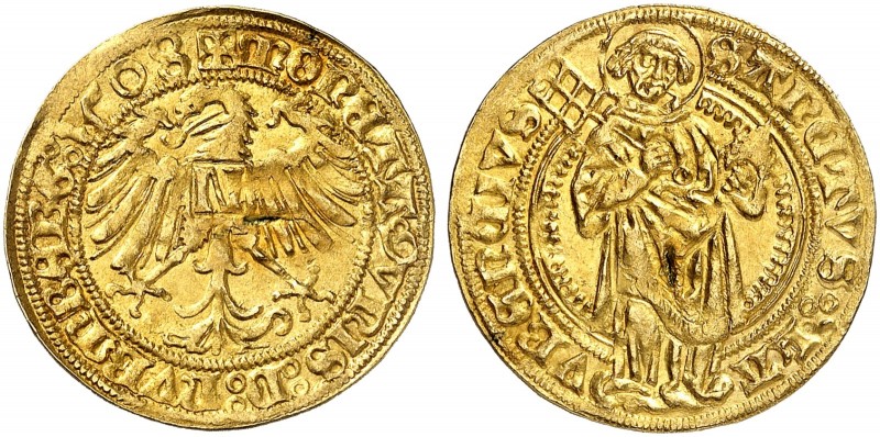 Goldgulden 1508.
Friedb. 1801, Kellner 6, Slg. Erl. 104 Gold winz. Schrötlingsl...