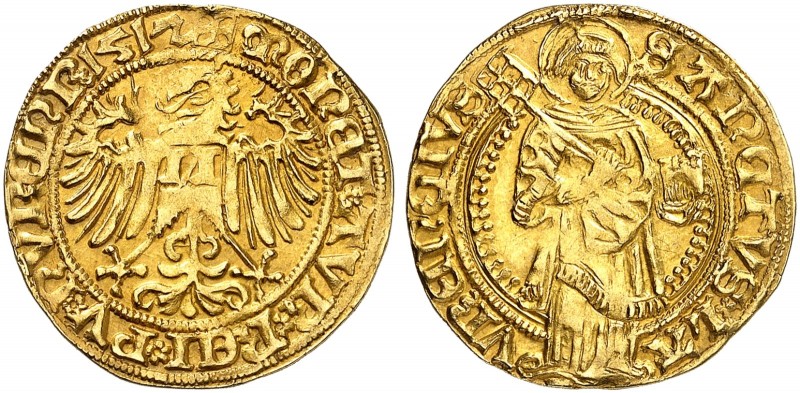 Goldgulden 1512.
Friedb. 1801, Kellner 7, Slg. Erl. 113 Gold ss+