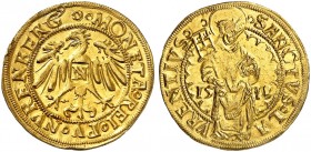 Goldgulden 1518.
Friedb. 1801, Kellner 10, Slg. Erl. 120 Gold, RR ! vz