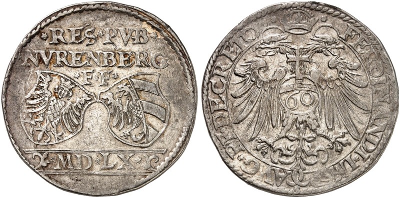 Guldentaler zu 60 Kreuzer 1560, mit Titel Ferdinand I.
Dav. 80, Kellner 141, Sl...