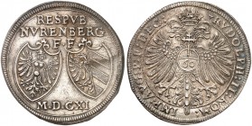 Guldentaler zu 60 Kreuzer 1611, mit Titel Rudolph II.
Dav. 89, Kellner 149, Slg. Erl. 260 vz