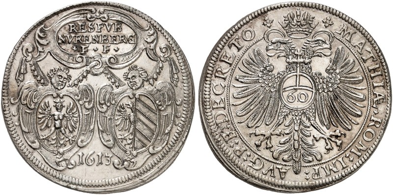 Guldentaler zu 60 Kreuzer 1613, mit Titel Matthias.
Dav. 90, Kellner 151, Slg. ...