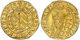 Goldgulden 1617.
Friedb. 1810, Kellner 24, Slg. Erl. 301 Gold f. vz / vz