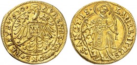 Goldgulden 1620.
Friedb. 1814, Kellner 29, Slg. Erl. 332 Gold vz
