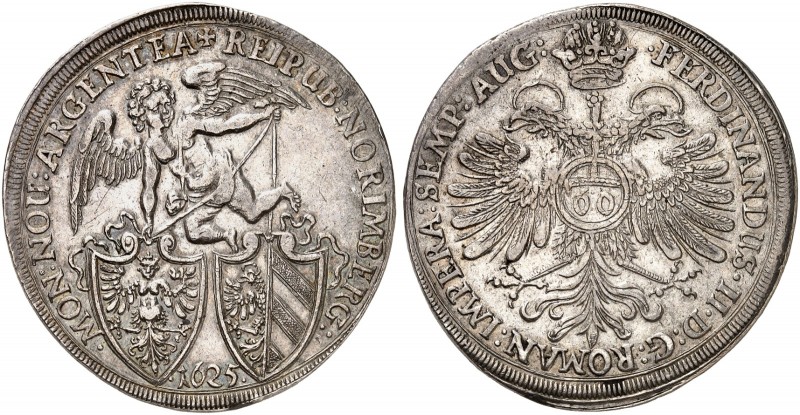 Guldentaler zu 60 Kreuzer 1625, mit Titel Ferdinand II.
Dav. 93, Kellner 205, S...