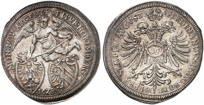 1/2 Guldentaler zu 30 Kreuzer 1628, mit Titel Ferdinand II.
Kellner 214, Slg. E...